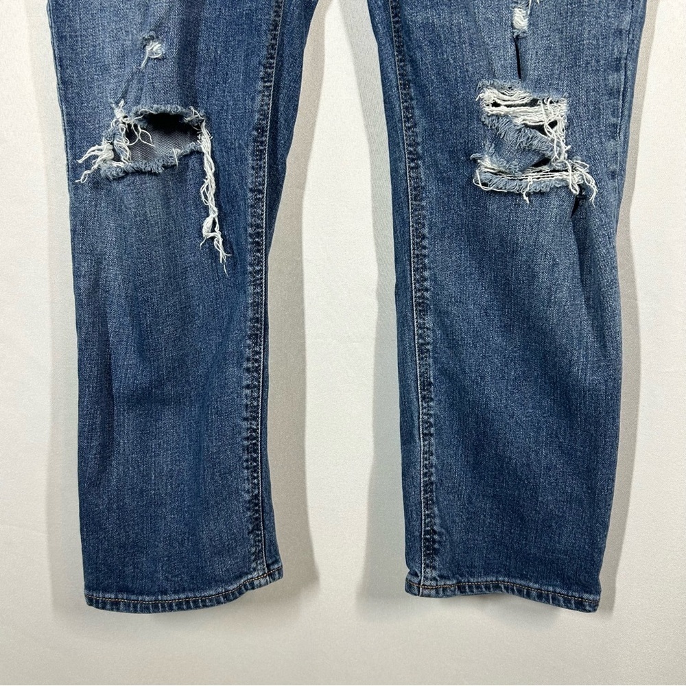 Old Navy | Mid Rise Boyfriend Jeans Distressed Blue Denim Women’s Size 12 - Picture 4 of 13